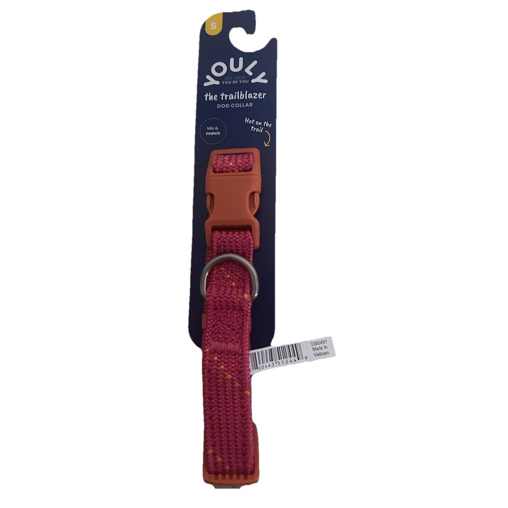 Youly The Trailblazer Small Dog Collar 9"-14" Collar Pink/Orange